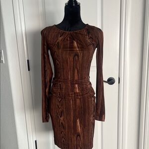 BCBGMaxAzria Rich Brown Long Sleeve Dress